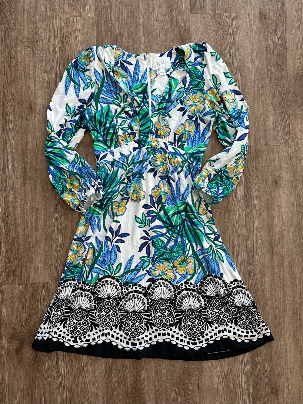 Lilly Pulitzer Wexlee 3/4 Sleeve Dress Multi‎ Golden Hour Glam 4 Preppy